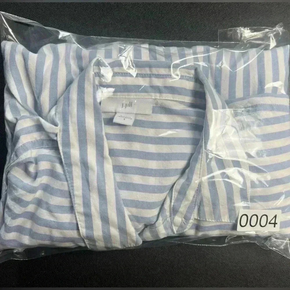 J.JILL 100% Tencel Lyocell striped button down shirt Size Small - Picture 8 of 8